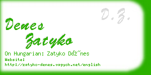 denes zatyko business card